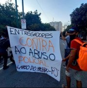 Entregadores realizam ato no RJ contra violência e abuso policial 