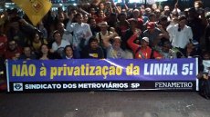 Realizado o 1º ato contra a privatização da Linha 5 do Metrô de SP