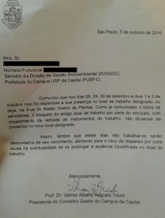 USP ameaça demitir por justa causa se greve continuar