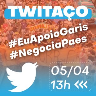 Amanhã(05) às 13 horas tuitaço em apoio e solidariedade a greve dos Garis do Rio 